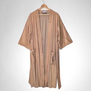 Vintage CHRISTIAN DIOR Tan‎ Velour Bathrobe OS